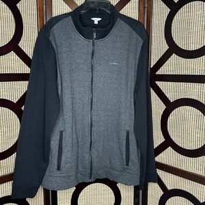 Men’s Vintage Calvin Klein full zip up  Sweater XL 
Gray Body with Black Sleeves
